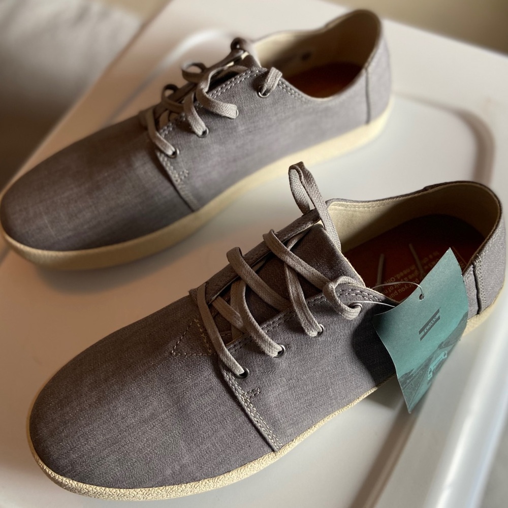 Brand New Gray Toms Shoes 10.5